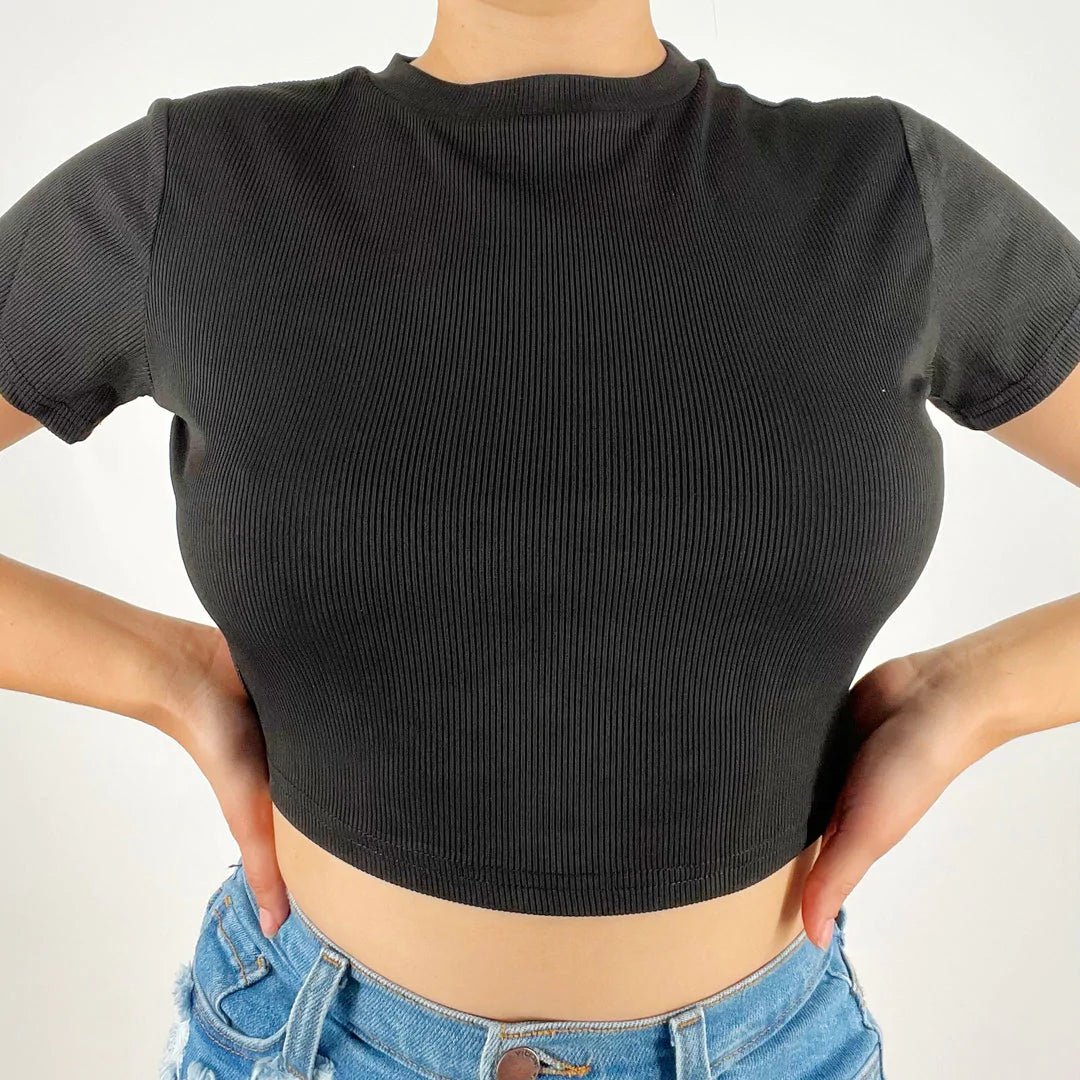 Backout tie Crop Top - Black - Annason
