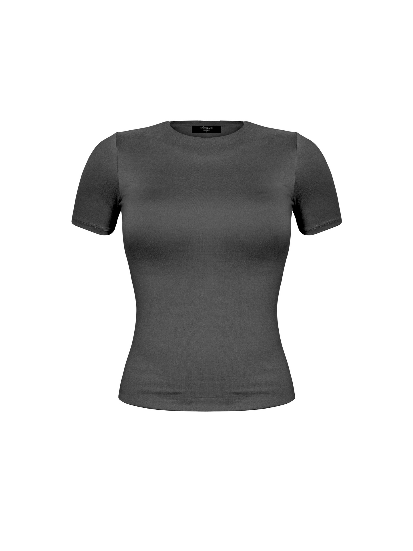 Short Sleeve Round Neck T-Shirt - Black