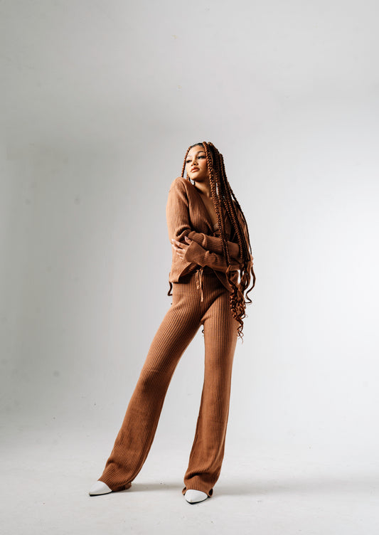 Sweater Knit Set- Mocha