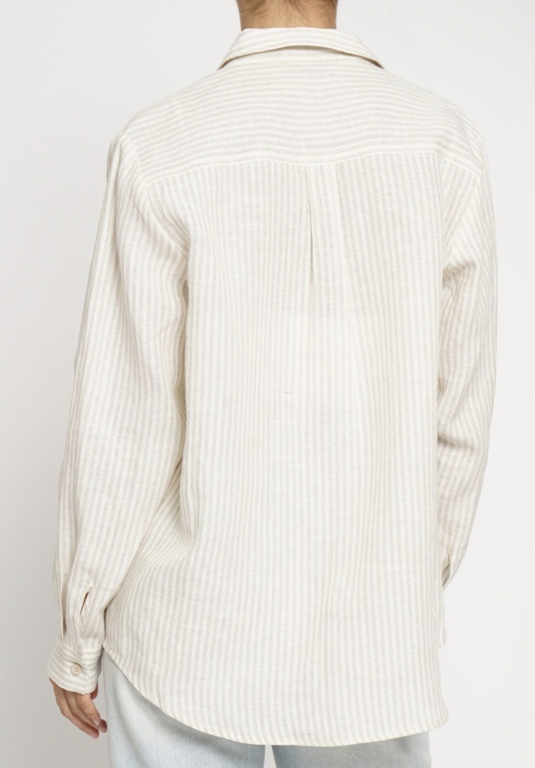 Linen Button Down Striped Shirt