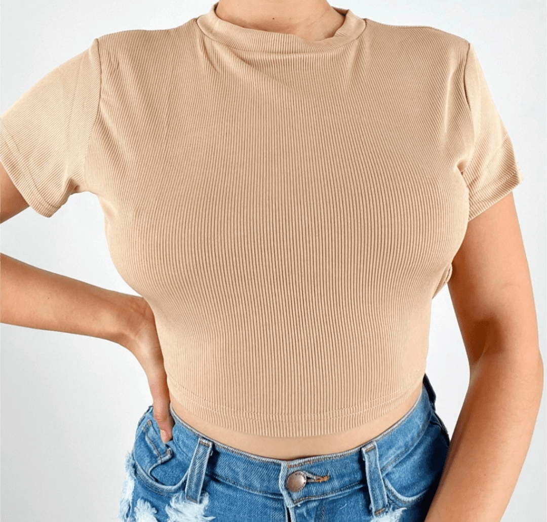 Backout tie Crop Top - Khaki - Annason