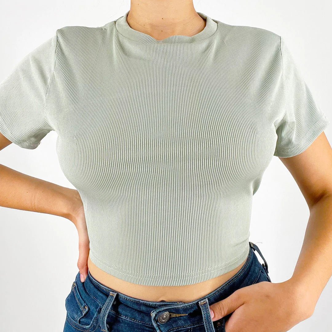 Backout tie Crop Top - Sage - Annason