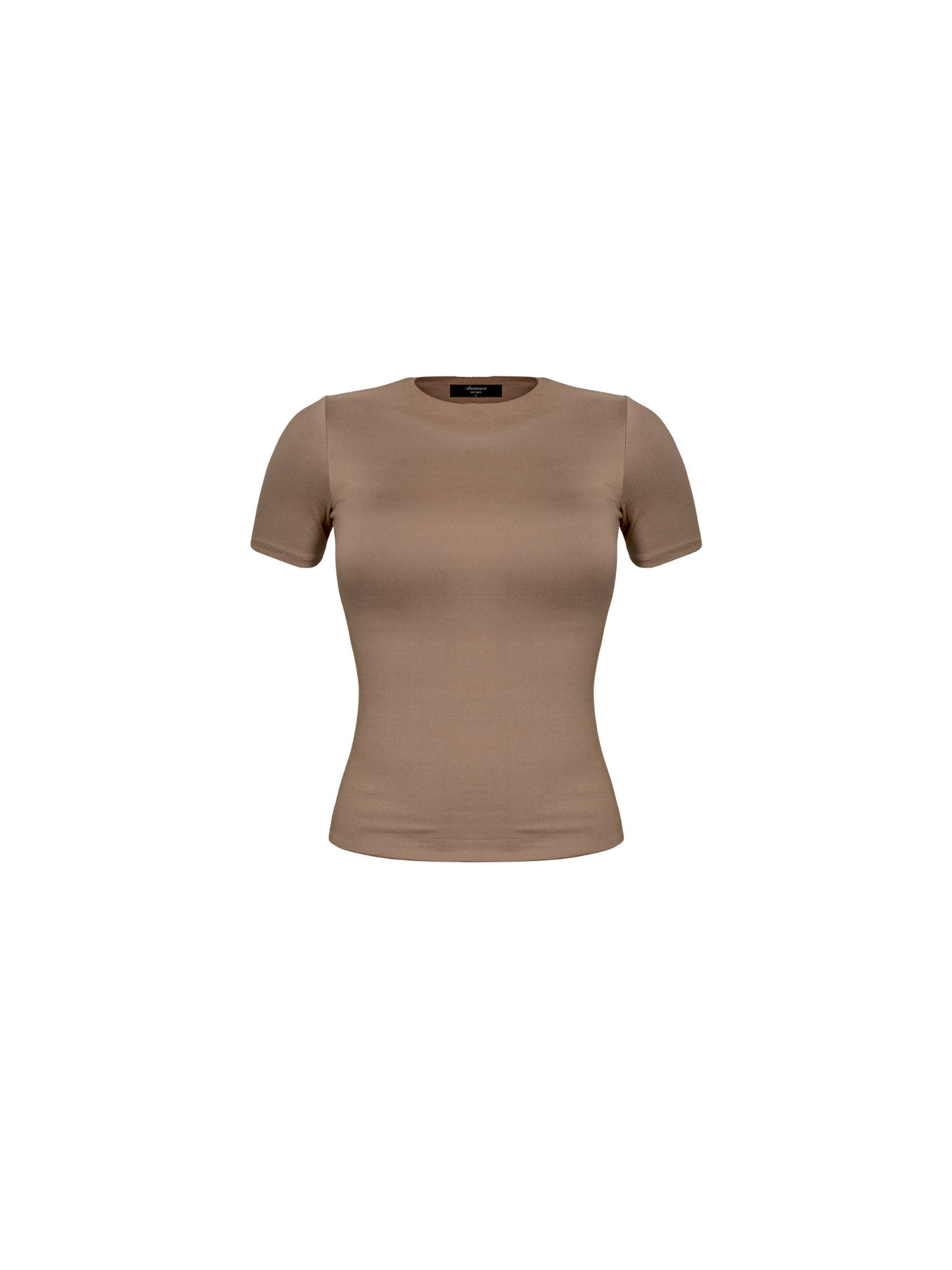 Short Sleeve Round Neck T-Shirt - Mocha