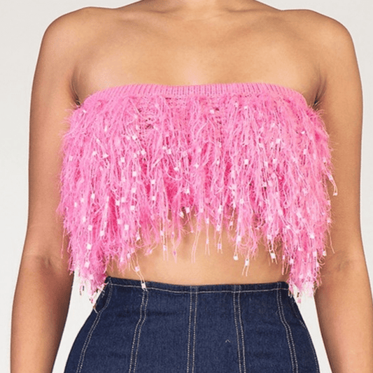 Saggy Tube Crop Top - Pink - Annason