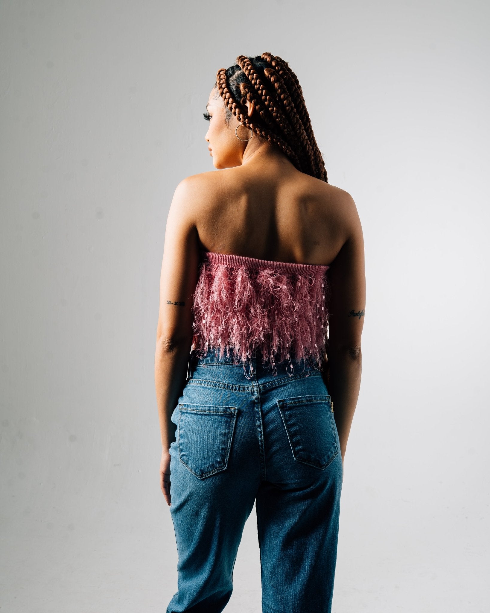 Saggy Tube Crop Top - Pink - Annason